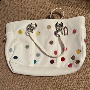 Coach polka dot tote